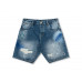 Washed Denim Shorts “Craft Logo”